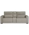 Macy's Miren 3-pc. Fabric Sectional With 2 Power Headrest Recliners With Console, Exclusively At  In Brown