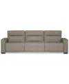 Macy's Miren 3-pc. Fabric Sectional With 3 Power Headrest Recliners, Exclusively At  In Brown