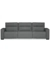 Macy's Miren 3-pc. Fabric Sectional With 3 Power Headrest Recliners, Exclusively At  In Gray