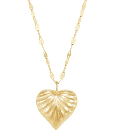 Macy's Mirror Chain Heart Pendant Necklace In 10k Yellow Gold