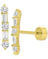 Macy's Mixed Cubic Zirconia Bar Stud Earrings (5/8 Ct. T.w.) In 14k Gold-plated Sterling Silver In Gold
