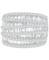 Macy's Mixed Cubic Zirconia Multi-row Ring (4-3/4 Ct. T.w.) In 14k Gold Over Sterling Silver In Silver