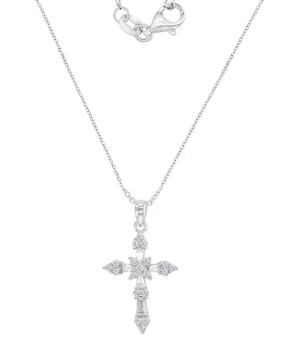 Macy's Mixed Shape Cross Necklace In Metallic