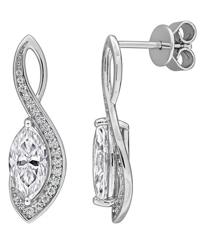 Macy's Moissanite (2-1/5 Ct. T.w.) Drop Earrings In Sterling Silver