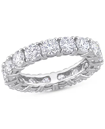 Macy's Moissanite All-around Eternity Band (4 Ct. T.w.) In 10k White Gold In White Gold Moissanite