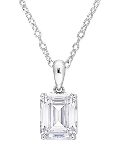 Macy's Moissanite Baguette Solitaire 18" Pendant Necklace (2-1/2 Ct. T.w.) In Sterling Silver