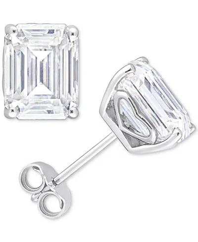 Macy's Moissanite Baguette Stud Earrings (4-3/4 Ct. T.w.) In Sterling Silver