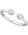 Macy's Moissanite Bezel Polished Cuff Ring (3/8 Ct. T.w.) In Sterling Silver In Silver