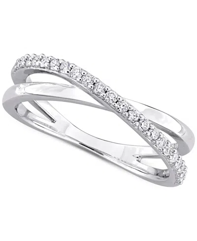 Macy's Moissanite Crossover Statement Ring (1/4 Ct. T.w.) In Sterling Silver