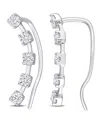 Macy's Moissanite Curved Crawler Charm Earrings 5/8 Ct. T.w In 10k White Gold In Moissanite
