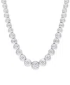 Macy's Moissanite Graduated Bezel 17" Tennis Necklace (4-5/8 Ct. T.w.) In Sterling Silver In Moissanite