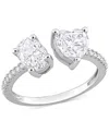 Macy's Moissanite Heart & Oval Cuff Ring (2-1/8 Ct. T.w.) In Sterling Silver In Moissanite