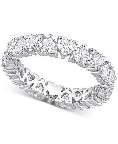 Macy's Moissanite Heart Band (3-3/8 Ct. T.w.) In Sterling Silver