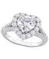 Macy's Moissanite Heart Ring (3 Ct. T.w.) In Sterling Silver In Moissanite