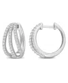 Macy's Moissanite Hoop Earrings 4/5 Ct. T.w In Sterling Silver In Moissanite