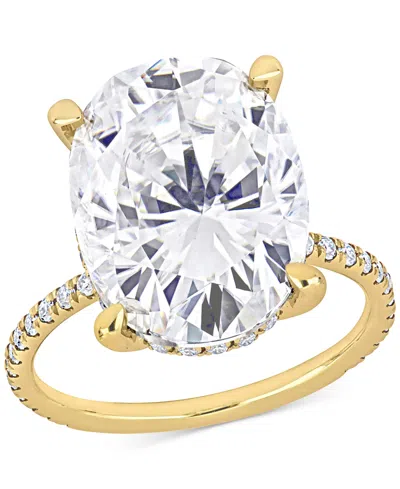 Macy's Moissanite Large Oval Engagement Ring (8 Ct. T.w.) In 10k Gold In Yellow Gold