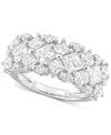 Macy's Moissanite Mixed-cut Cluster Ring (3-5/8 Ct. T.w.) In Sterling Silver In Moissanite