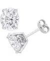 Macy's Moissanite Oval Stud Earrings (4 Ct. T.w.) In Sterling Silver In Moissanite