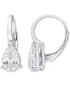 Macy's Moissanite Pear Shape Leverback Earrings (3 Ct. T.w.) In Sterling Silver In Moissanite