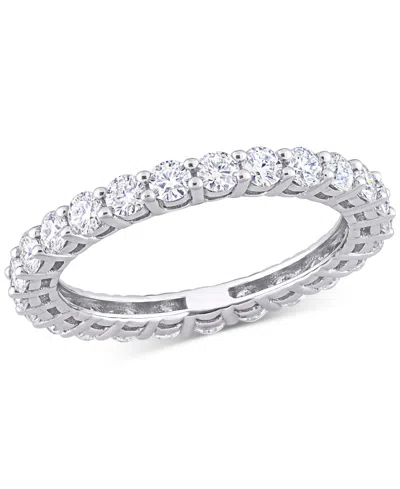 Macy's Moissanite Polished Eternity Band (1-1/2 Ct. T.w.) In 10k White Gold