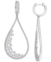 Macy's Moissanite Scatter Cluster Teardrop Drop Earrings (1-5/8 Ct. T.w.) In Sterling Silver In Moissanite