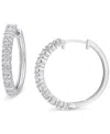 Macy's Moissanite Small Hoop Earrings (3/4 Ct. T.w.) In Sterling Silver, 1" In Moissanite