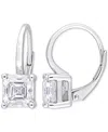 Macy's Moissanite Square Shape Leverback Earrings (3 Ct. T.w.) In Sterling Silver In Moissanite