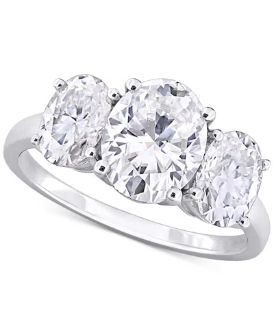 Macy's Moissanite Three Stone Ring (4 Ct. T.w.) In Sterling Silver