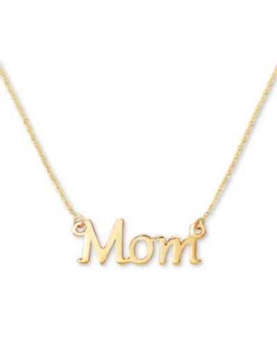 Macy's Mom 18" Pendant Necklace In 10k Gold In Yellow Gold
