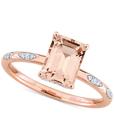 Macy's Morganite (1-1/2 Ct. T.w.) & Diamond (1/10 Ct. T.w.) Ring In 14k Rose Gold
