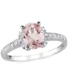 Macy's Morganite (1-1/7 Ct. T.w.) And Diamond (1/20 Ct. T.w.) Ring In 18k Rose Gold Over Sterling Silver (a In Morganite Silver