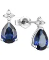 Macy's Morganite (1-3/4 Ct. T.w.) & Lab-grown White Sapphire (1/8 Ct. T.w.) Pear Stud Earrings In 14k Gold- In Sapphire