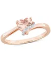 Macy's Morganite (5/8 Ct. T.w.) & Diamond Accent Heart Ring In 18k Rose Gold Flash-plated Sterling Silver In Morganite