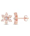 Macy's Morganite And Diamond Accent Floral Stud Earrings In Morganite