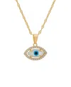 Macy's Mother Of Pearl And Cubic Zirconia Evil Eye Pendant In Gold