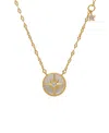 Macy's Mother Of Pearl And Cubic Zirconia Star In Circle In Gold