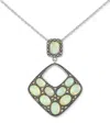 Macy's Mother Of Pearl & Marcasite Square 18" Pendant Necklace In Sterling Silver