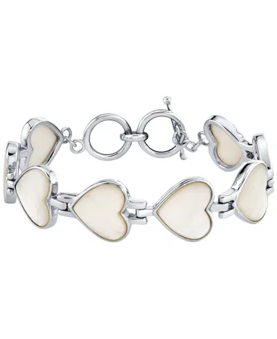 Macy's Mother Of Pearl Bracelet In Sterling Silver In Gray