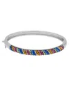 Macy's Multi Color Crystal Bangle In Silver