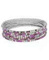Macy's Multi-color Cubic Zirconia Stretch 6pcs Bracelet Set In White