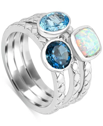 Macy's Multi-gemstone (1-5/8 Ct. T.w.) Ring In Sterling Silver In Blue