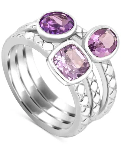 Macy's Multi-gemstone (1-5/8 Ct. T.w.) Ring In Sterling Silver In Purple
