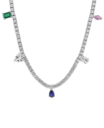 Macy's Multi-gemstone (19-1/3 Ct. T.w.) Charm Necklace In Sterling Silver In Metallic