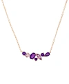 MACY'S MULTI-GEMSTONE CLUSTER 18" PENDANT NECKLACE (1-5/8 CT. T.W.) IN 14K ROSE GOLD-PLATED STERLING SILVER
