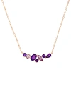 Macy's Multi-gemstone Cluster 18" Pendant Necklace (1-5/8 Ct. T.w.) In 14k Rose Gold-plated Sterling Silver In Multi-gemstone