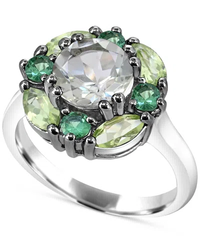 Macy's Multi-gemstone Cluster Ring (3-5/8 Ct. T.w.) In Sterling Silver