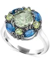 Macy's Multi-gemstone Cluster Ring (3-5/8 Ct. T.w.) In Sterling Silver In Multi-gemstone