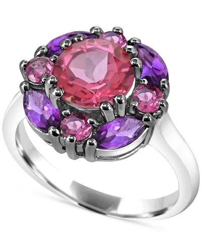 Macy's Multi-gemstone Cluster Ring (3-7/8 Ct. T.w.) In Sterling Silver