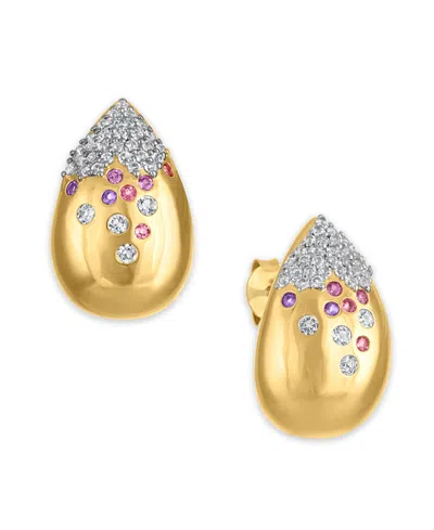 Macy's Multi-gemstone Confetti Teardrop Earrings In 14k Gold Over Sterling Silver