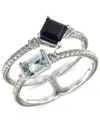 Macy's Multi-gemstone Double Row Openwork Statement Ring (1-1/4 Ct. T.w.) In Sterling Silver In Sapphire